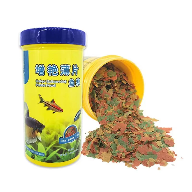 Fish Food Coloring and Brightening Feed High-Nutrient Tropical Fish Growth Healthy Fish Food Flakes