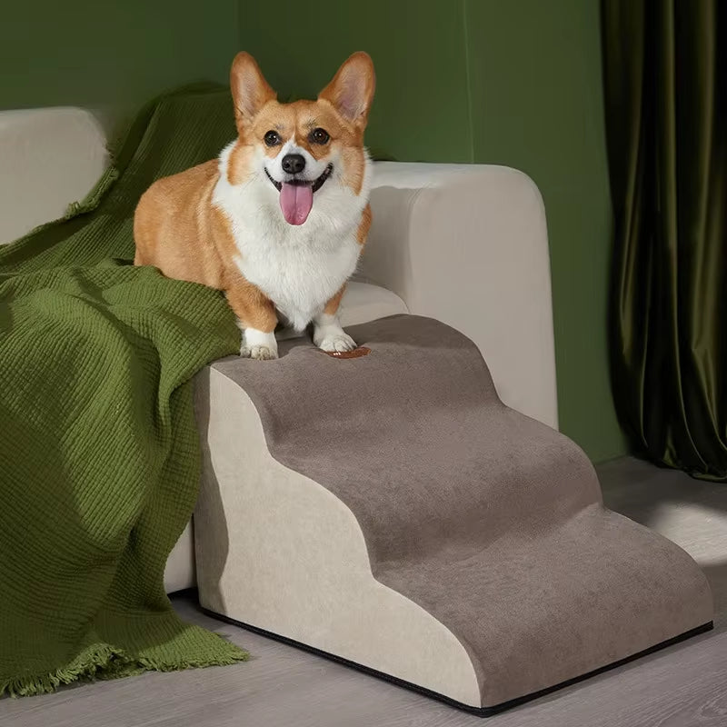 Dog 2/3 Step Stair Memory Foam Pets Sofa Stair Non Slip Removable Stair Dog Bed Ramp Ladder Petssupplies Dogs Ramp Pet Stairs