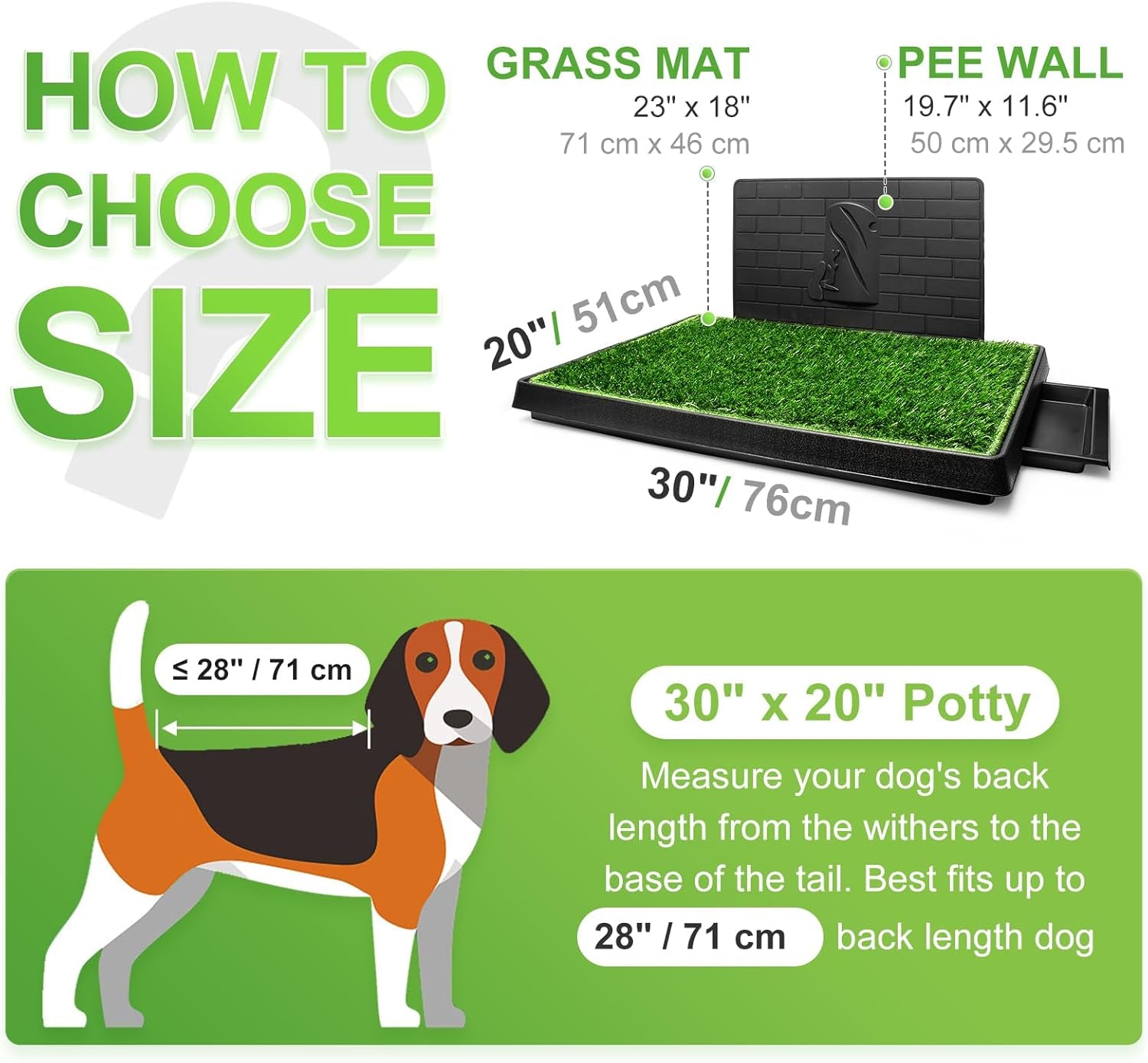 Dog Toilet Indoor Puppy Training Pad, Dog Potty Pet Training Grass Mat, Removable Waste Tray for Easier Clean Up, Non-Toxic Artificial Turf, (76×51 Cm)