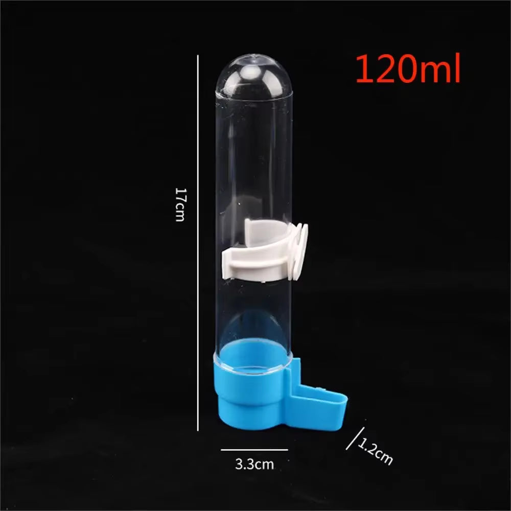 120/240/490ML Bird Feeder Automatic Cage Hanging Parrot Feeder Water Dispenser for Small Medium Large Bird Pet Cage Accessories