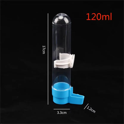 120/240/490ML Bird Feeder Automatic Cage Hanging Parrot Feeder Water Dispenser for Small Medium Large Bird Pet Cage Accessories