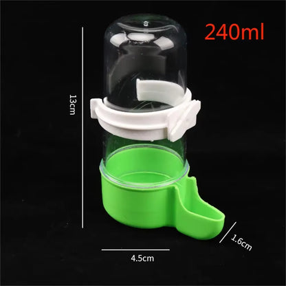 120/240/490ML Bird Feeder Automatic Cage Hanging Parrot Feeder Water Dispenser for Small Medium Large Bird Pet Cage Accessories