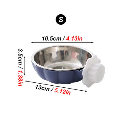 Movable Lifting Pet Hanging Food Bowl Pumpkin Shaped Stainless Steel Water Bowl for Rabbit Hamster Bird Cat Pet Feeding Supplies