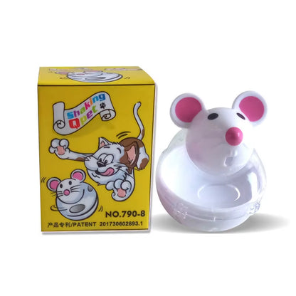 Interactive Cat Food Dispenser - Mouse-Shaped Rolling Toy Ball for Fun Feeding, Prevents Food Spills & Boredom