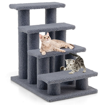 4-Step Carpeted Cat Dog Easy Climb Ladder