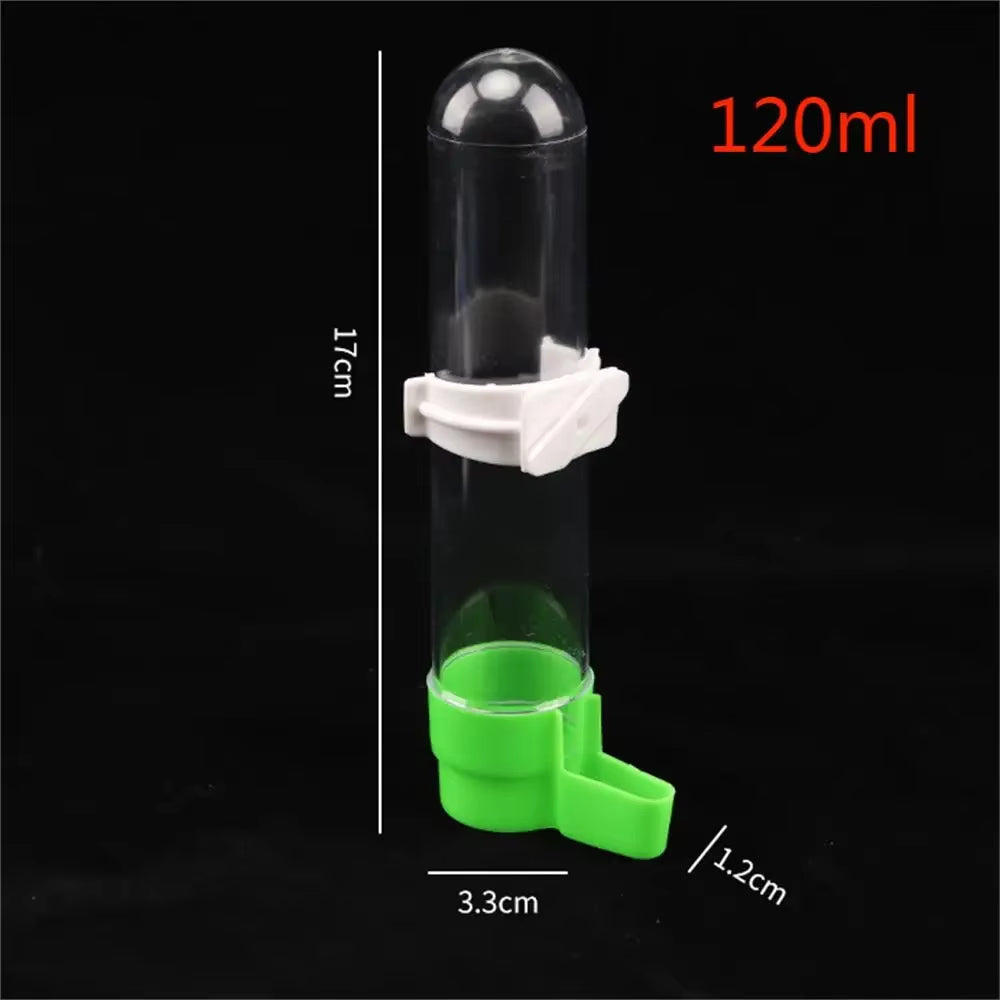 120/240/490ML Bird Feeder Automatic Cage Hanging Parrot Feeder Water Dispenser for Small Medium Large Bird Pet Cage Accessories