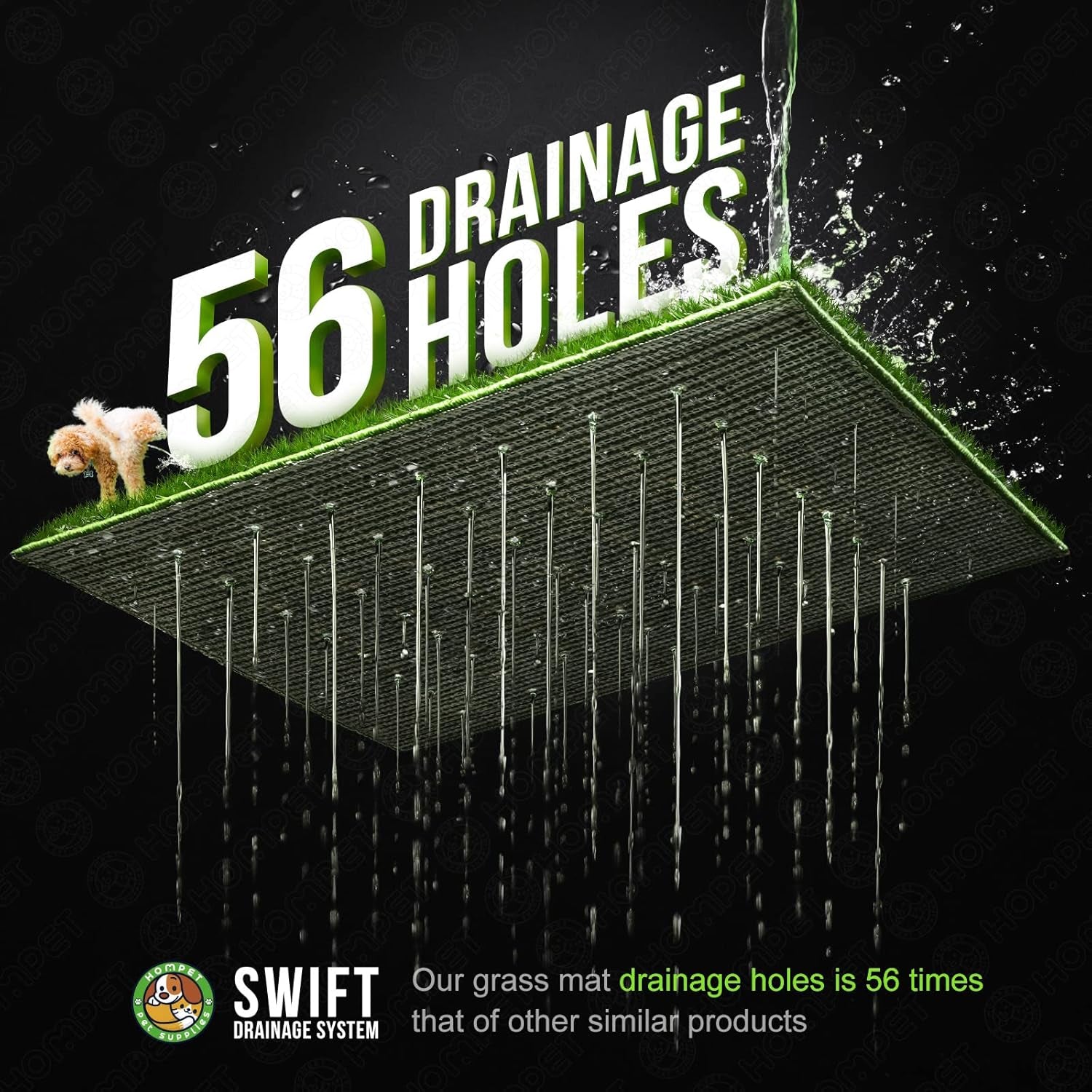 Dog Toilet Indoor Puppy Training Pad, Dog Potty Pet Training Grass Mat, Removable Waste Tray for Easier Clean Up, Non-Toxic Artificial Turf, (76×51 Cm)