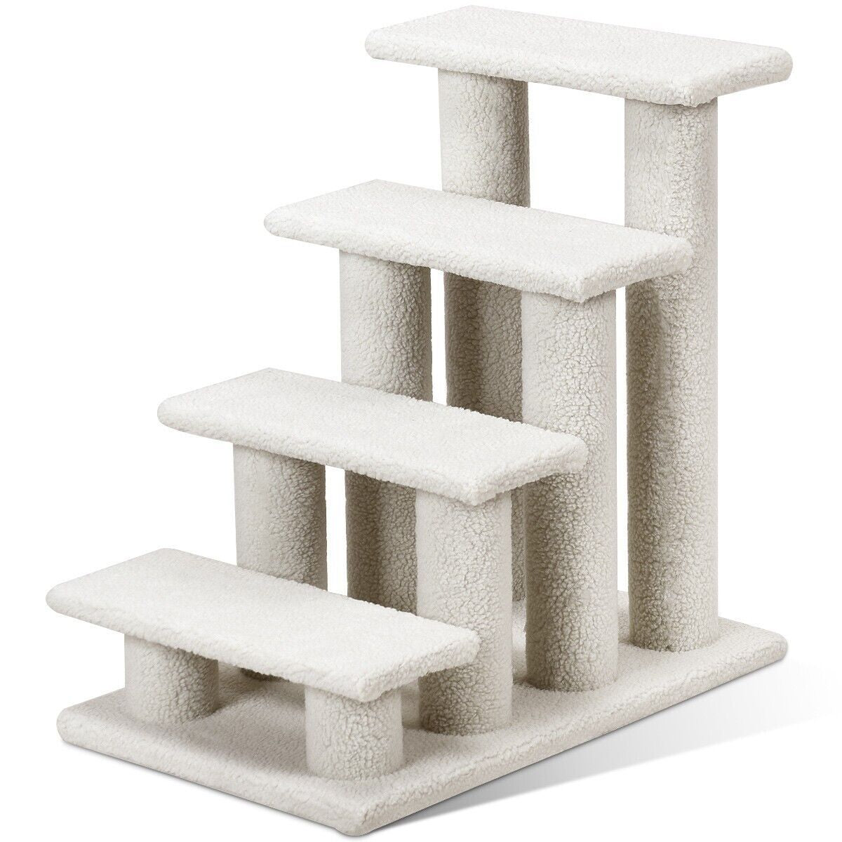4-Step Carpeted Cat Dog Easy Climb Ladder