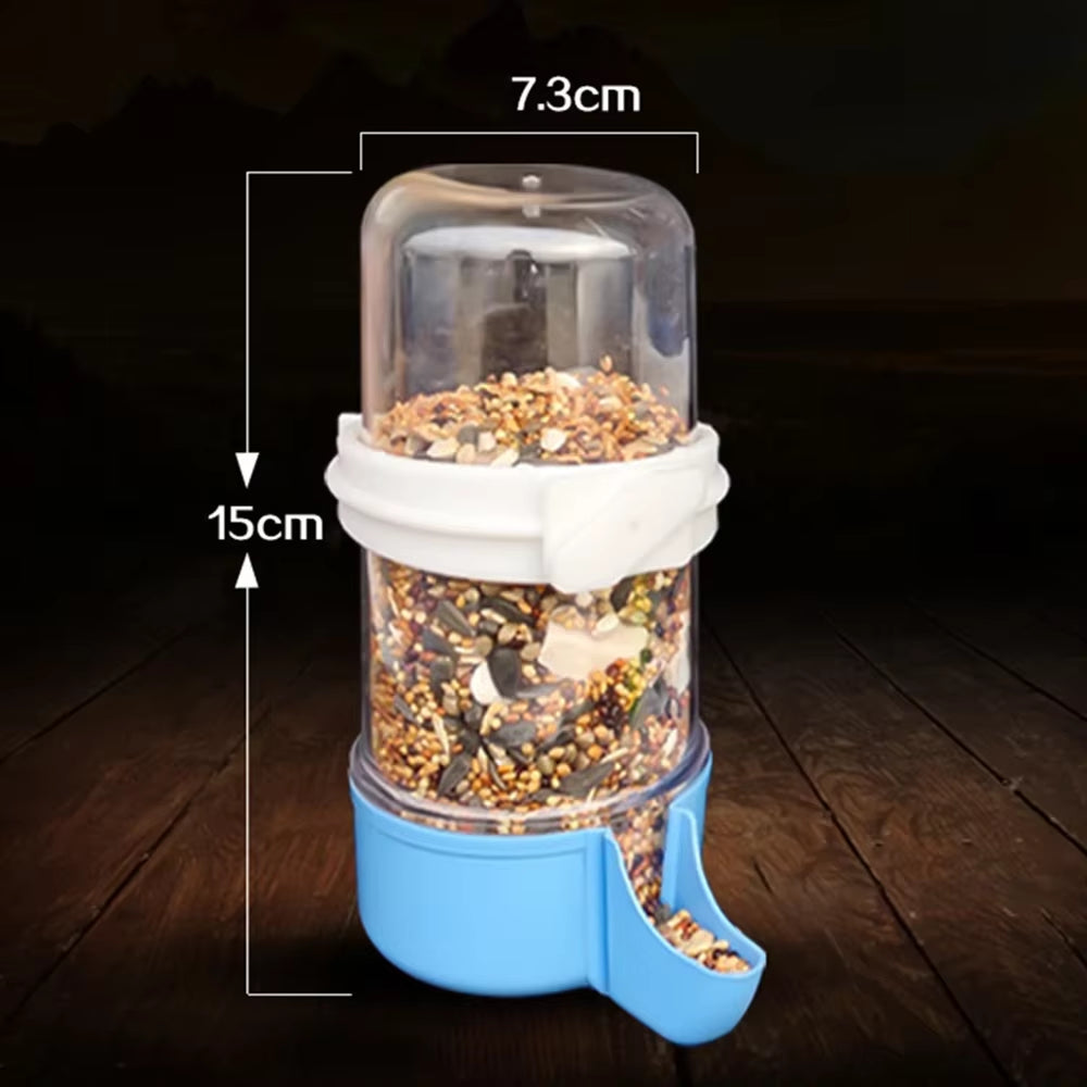 120/240/490ML Bird Feeder Automatic Cage Hanging Parrot Feeder Water Dispenser for Small Medium Large Bird Pet Cage Accessories
