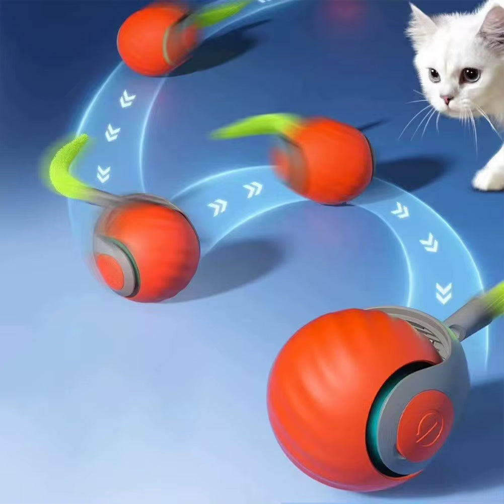 Cat Interactive Ball Rechargeable Smart Pet Electric Toy Automatic Rolling Ball Simulated Tail Dog Cat Training Teaser