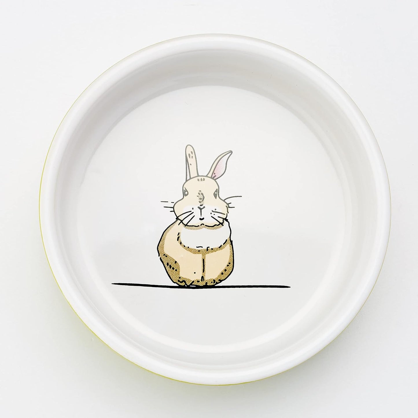 Nobby Rodent Ceramic Bowl Rabbit Green/White Diameter 11 Cm X 4.5 Cm Pack of 1
