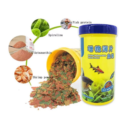 Fish Food Coloring and Brightening Feed High-Nutrient Tropical Fish Growth Healthy Fish Food Flakes