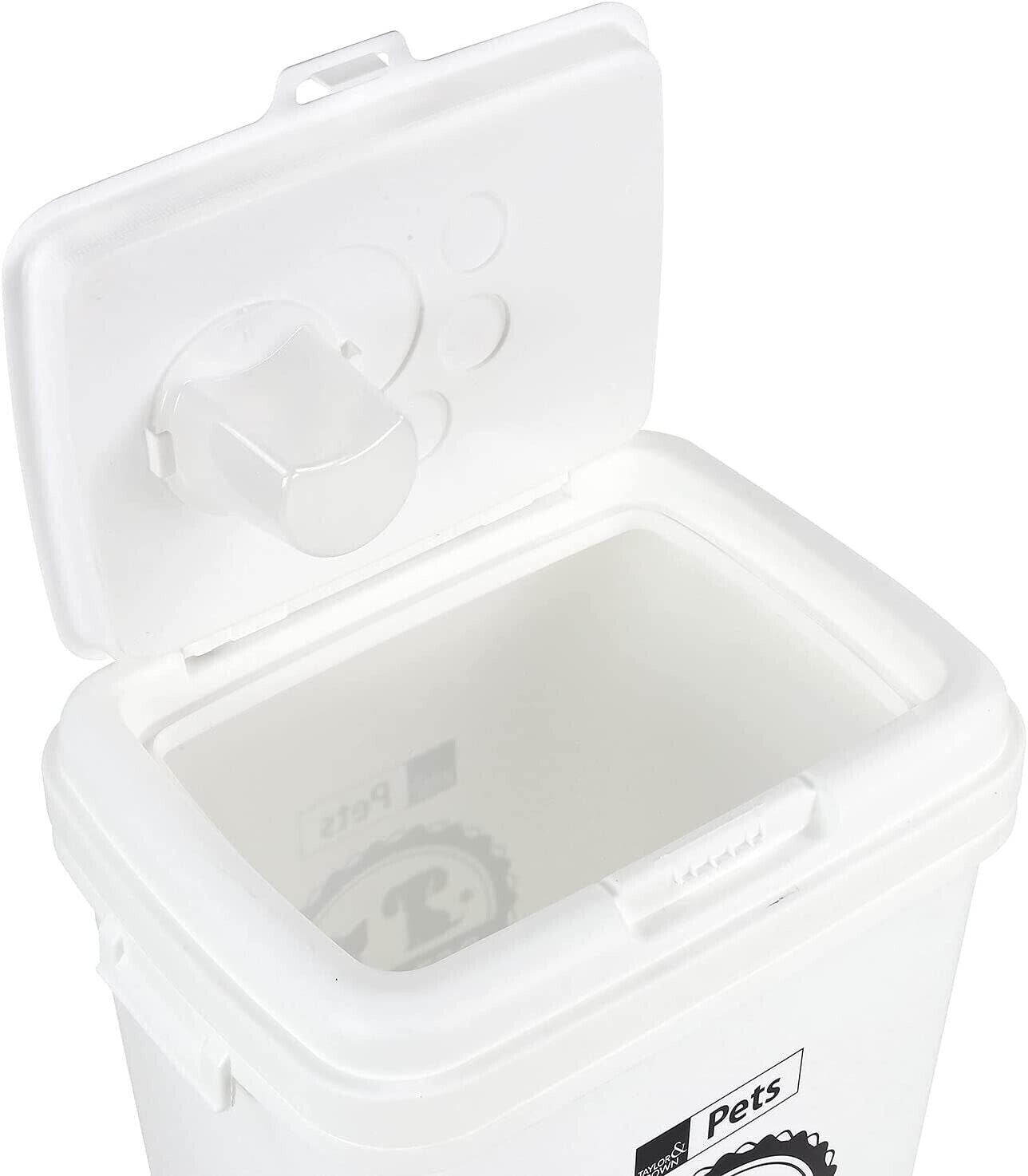 40Litre White Pet Food Dry Container Animal Cat Dog Storage Bin Box Scoop Basket