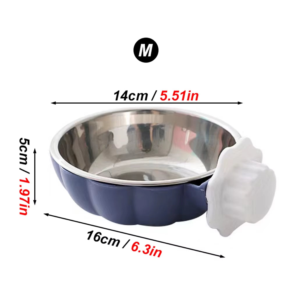 Movable Lifting Pet Hanging Food Bowl Pumpkin Shaped Stainless Steel Water Bowl for Rabbit Hamster Bird Cat Pet Feeding Supplies