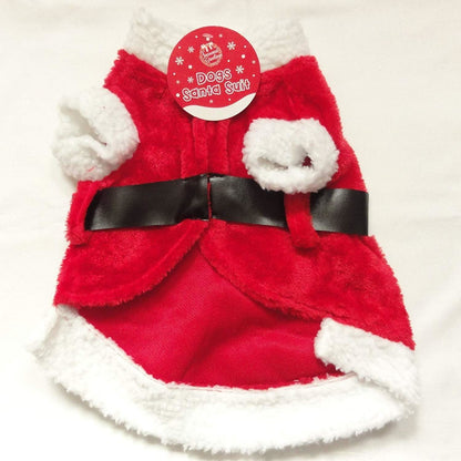 Pet Fancy Dress Costume Dog Cat Outfit Clothes Winter Wear Santa Claus Christmas