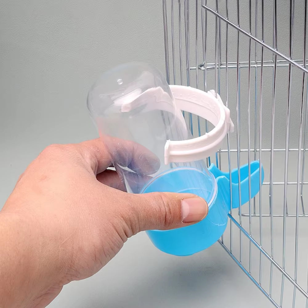 120/240/490ML Bird Feeder Automatic Cage Hanging Parrot Feeder Water Dispenser for Small Medium Large Bird Pet Cage Accessories