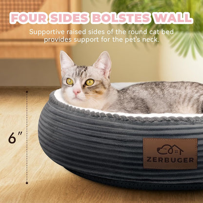 Cat Bed, 20In Dog Beds for Small Dogs, Calming Cat & Dog Beds for Indoor Pets, P