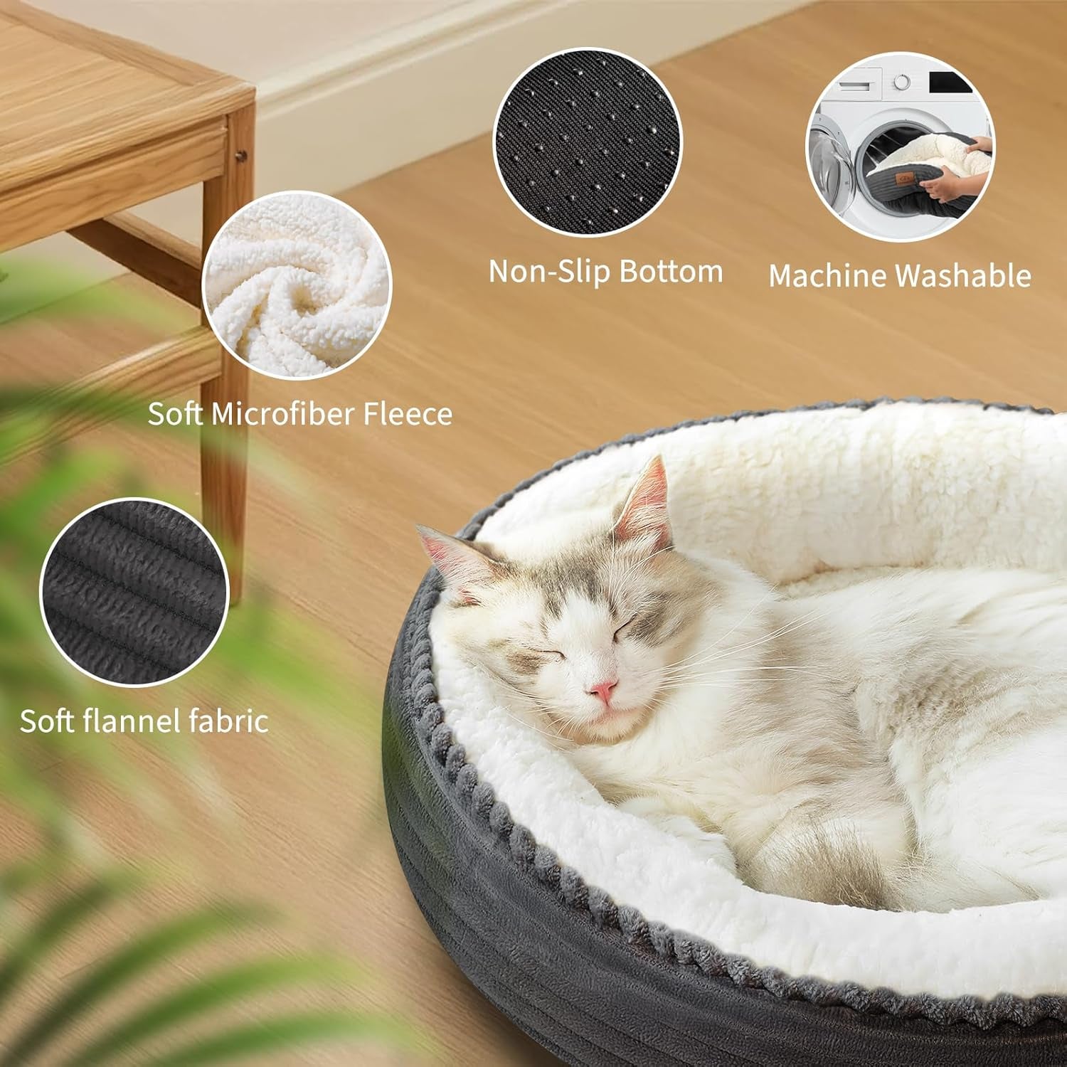 Cat Bed, 20In Dog Beds for Small Dogs, Calming Cat & Dog Beds for Indoor Pets, P