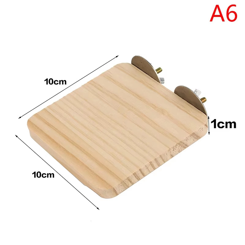 1Pc Pet Bird Parrot Wood Platform Stand Rack Toy Hamster Branch Perches for Bird Cage Toys 3 Sizes Pet Station Board