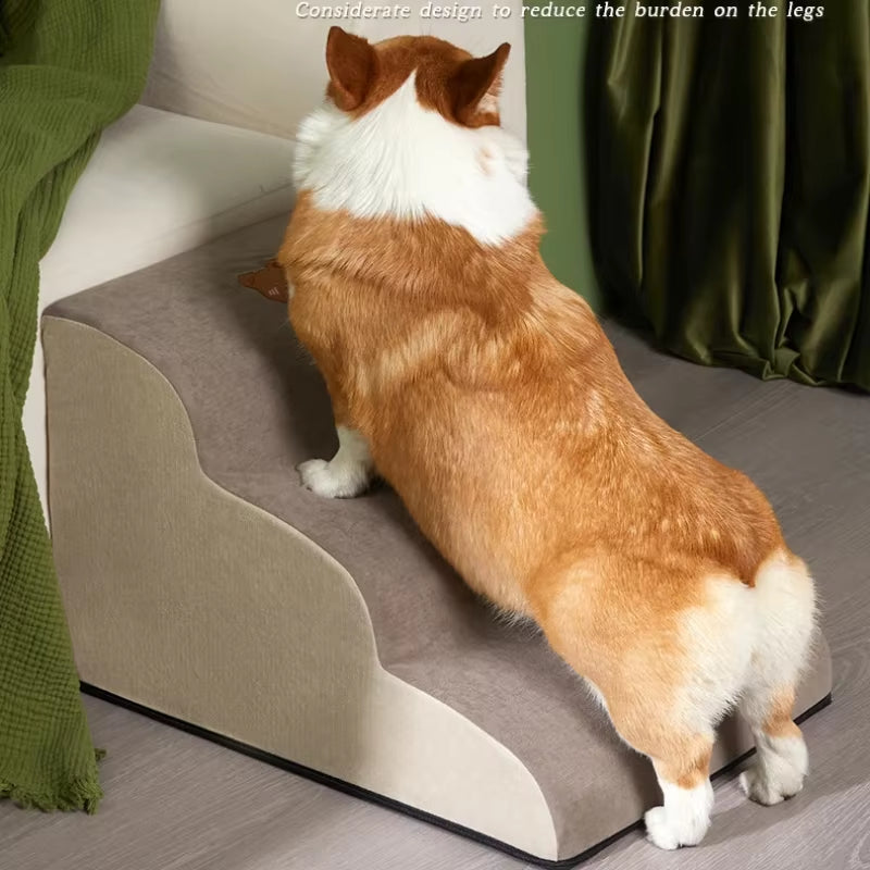 Dog 2/3 Step Stair Memory Foam Pets Sofa Stair Non Slip Removable Stair Dog Bed Ramp Ladder Petssupplies Dogs Ramp Pet Stairs