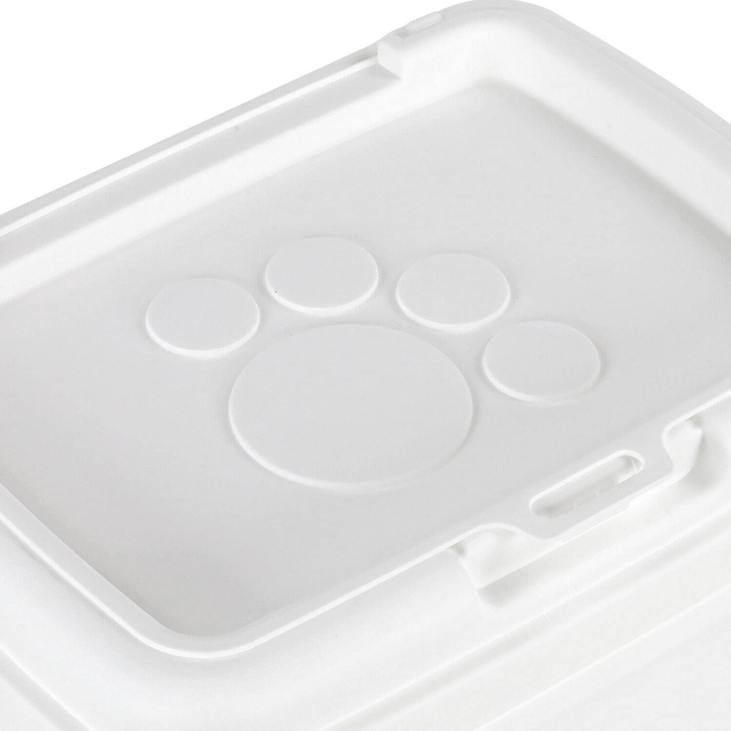 40Litre White Pet Food Dry Container Animal Cat Dog Storage Bin Box Scoop Basket