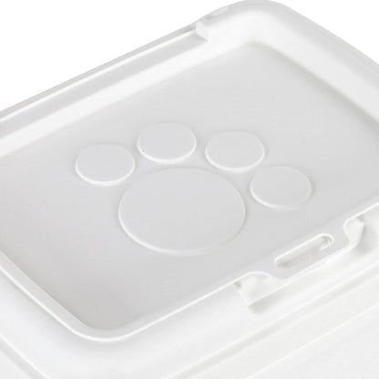 40Litre White Pet Food Dry Container Animal Cat Dog Storage Bin Box Scoop Basket