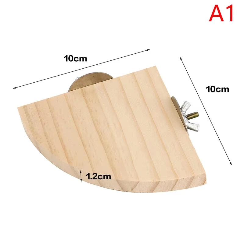 1Pc Pet Bird Parrot Wood Platform Stand Rack Toy Hamster Branch Perches for Bird Cage Toys 3 Sizes Pet Station Board